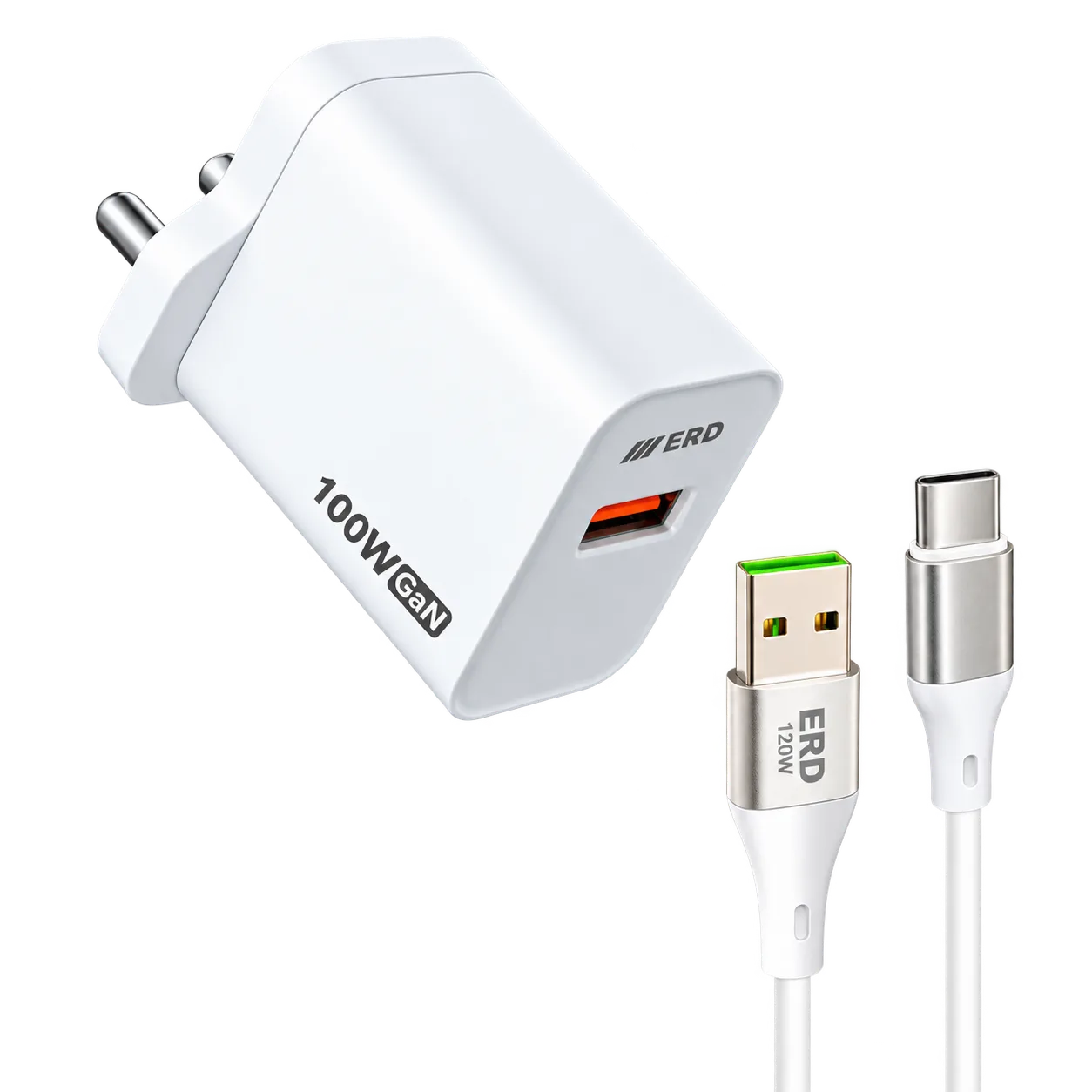 TC-167 USB-A GaN Charger With A to C Cable, 100W